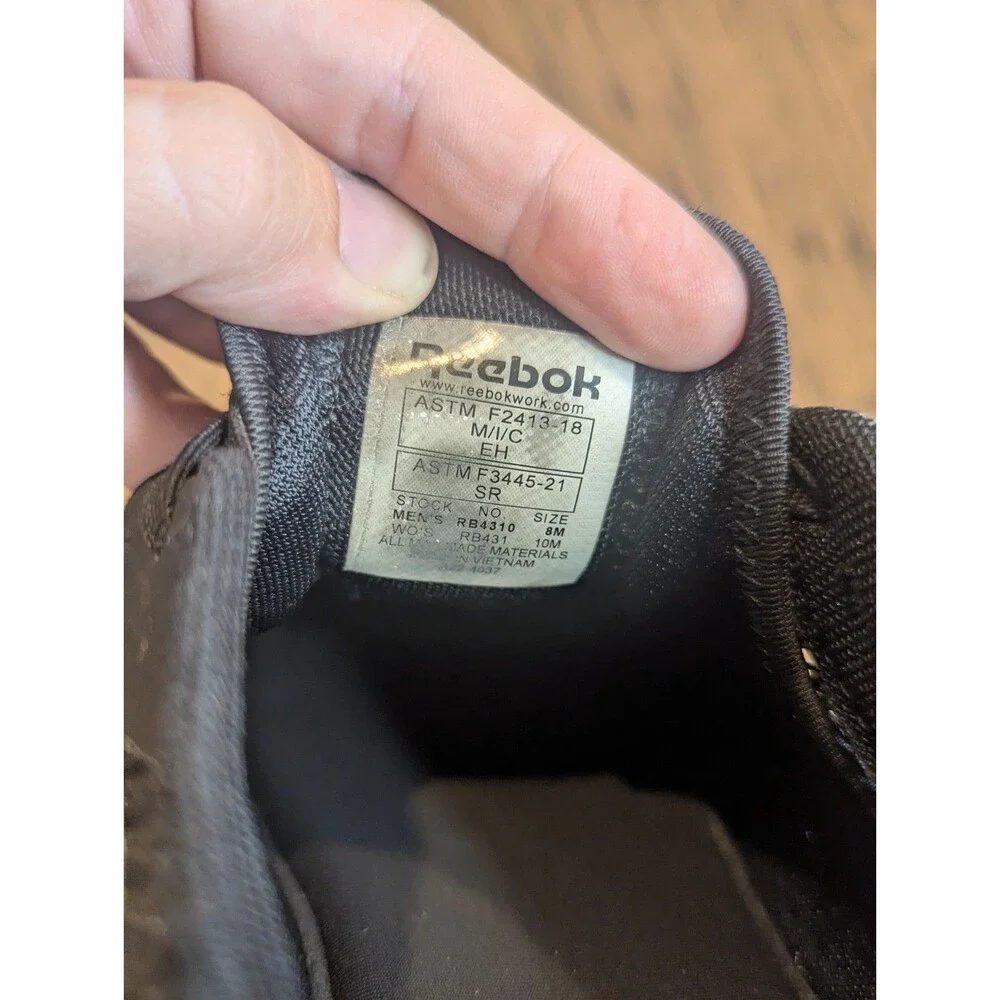 Reebok Men's Size 8M Fusion Flexweave Work Shoes RB4310 Black Composite Toe